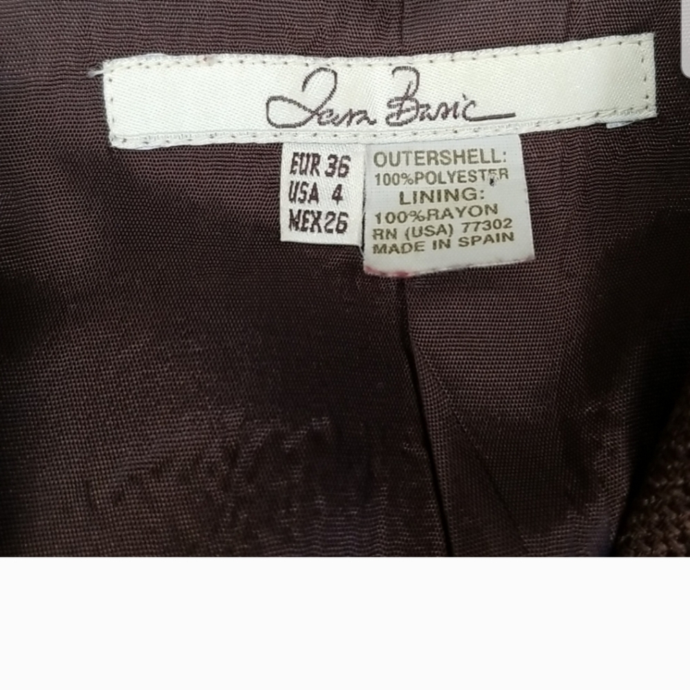 Zara Basic womens tweed brown blazer size 4 - Picture 5 of 11